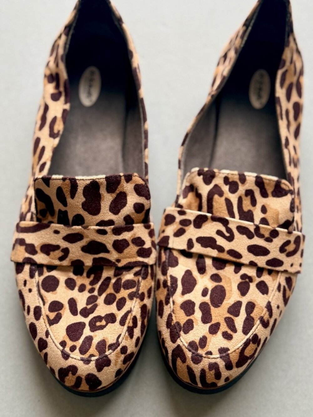 Dr Scholl's Webster Leopard Print Faux Suede Penny Strap Loafer Size 6.5